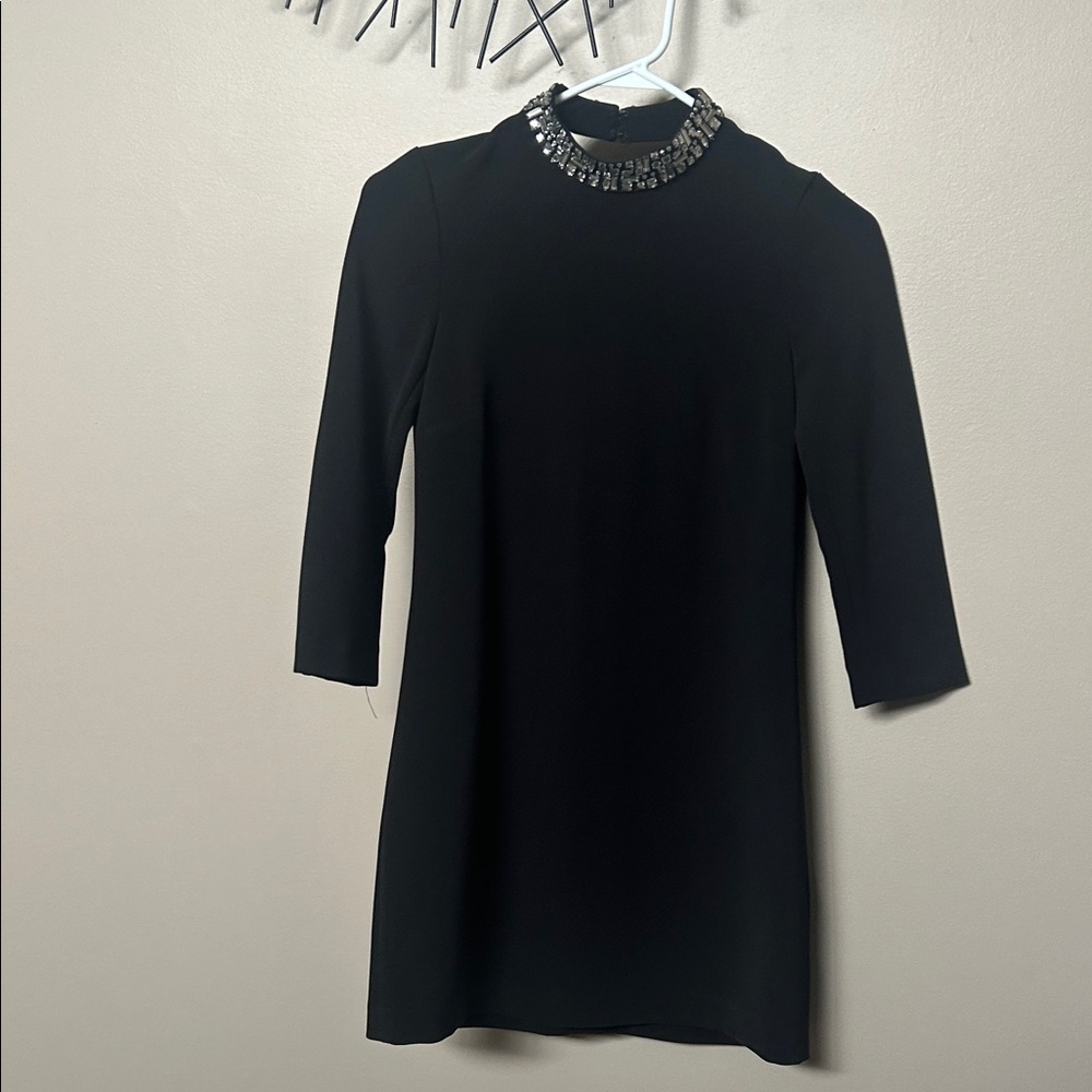 H&M Black Mini Dress with Embellished Collar. 15% off 2+ bundle